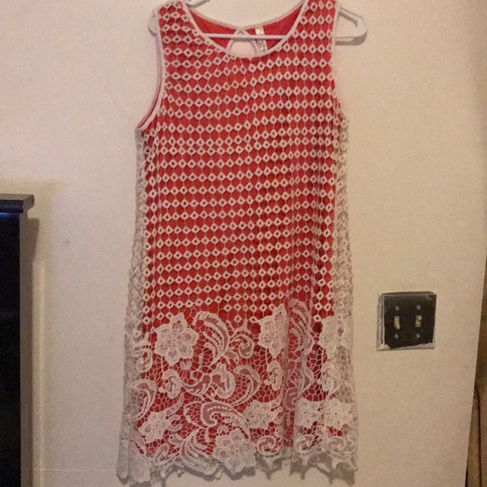 Lace overlay dress